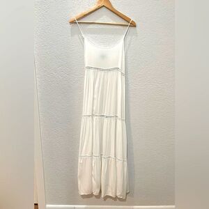 Karlie Tiered White Tank Maxi Dress Size Small